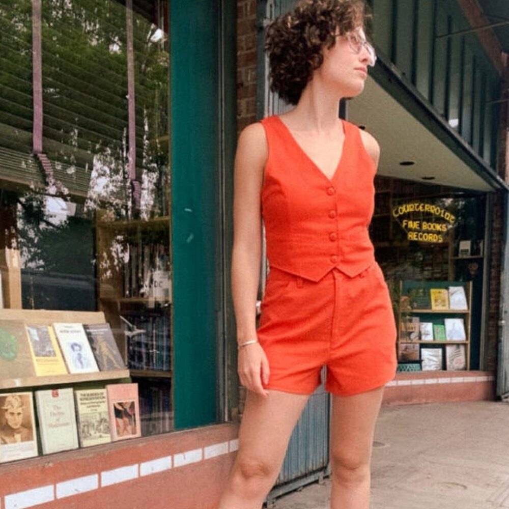 Rolla's Mirage Linen High Waist Shorts & Dallas Vest 2 Pc Set